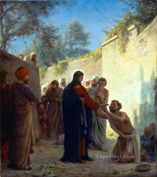 Cristo curando a Carl Heinrich Bloch Pinturas al óleo